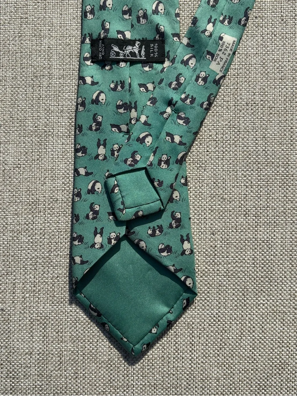 Hermès Panda Silk Tie Vintage 7362 PA Made in France Rare